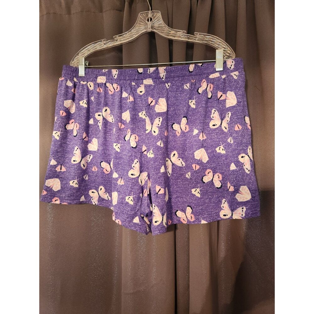 Croft & Barrow Purple Butterfly Sleepwear Shorts Size XXL Pajama Bottoms 2X